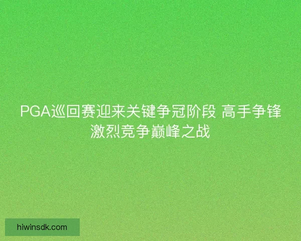 PGA巡回赛迎来关键争冠阶段 高手争锋激烈竞争巅峰之战